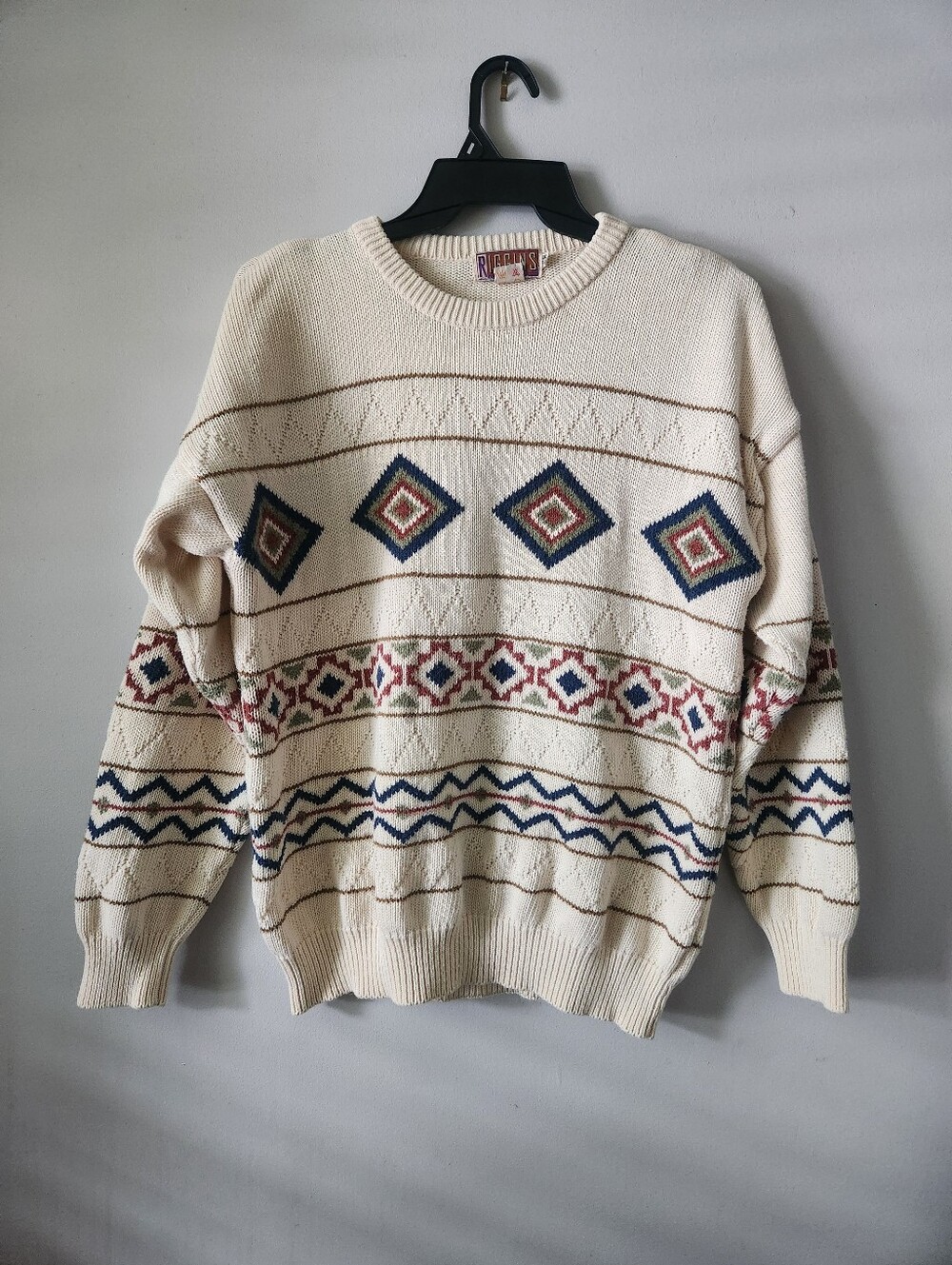 Riggins Geometric Pattern Knit Sweater